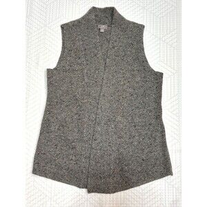 J Jill Size XS Italian Yarn WOOL CASHMERE Wrap Sweater Vest Layering Granny y